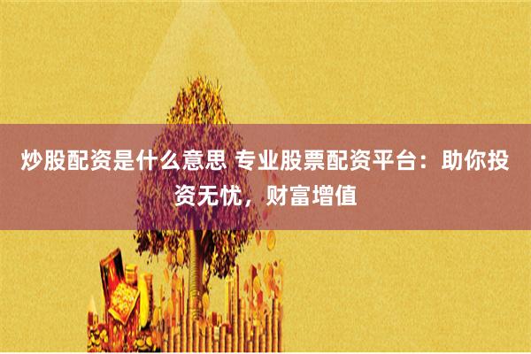 炒股配资是什么意思 专业股票配资平台：助你投资无忧，财富增值